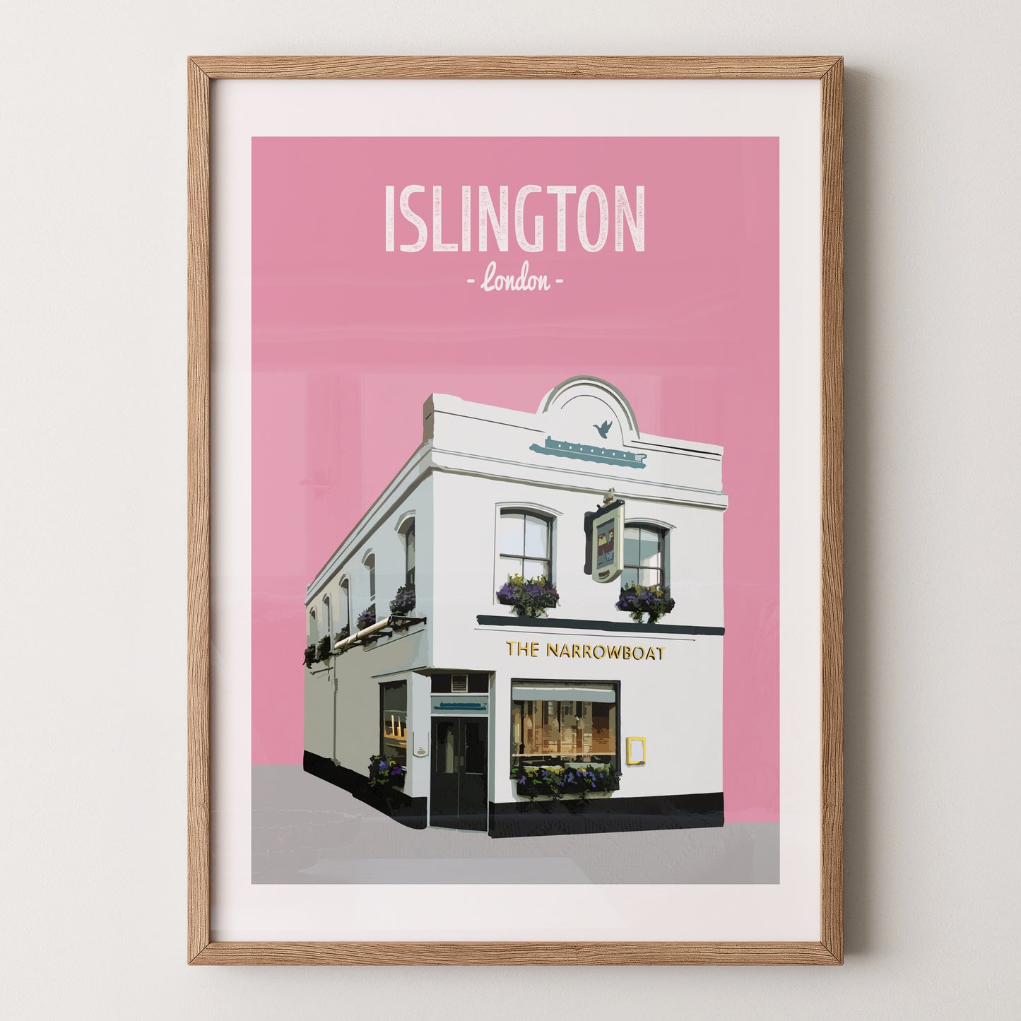 Islington print, The Narrowboat pub