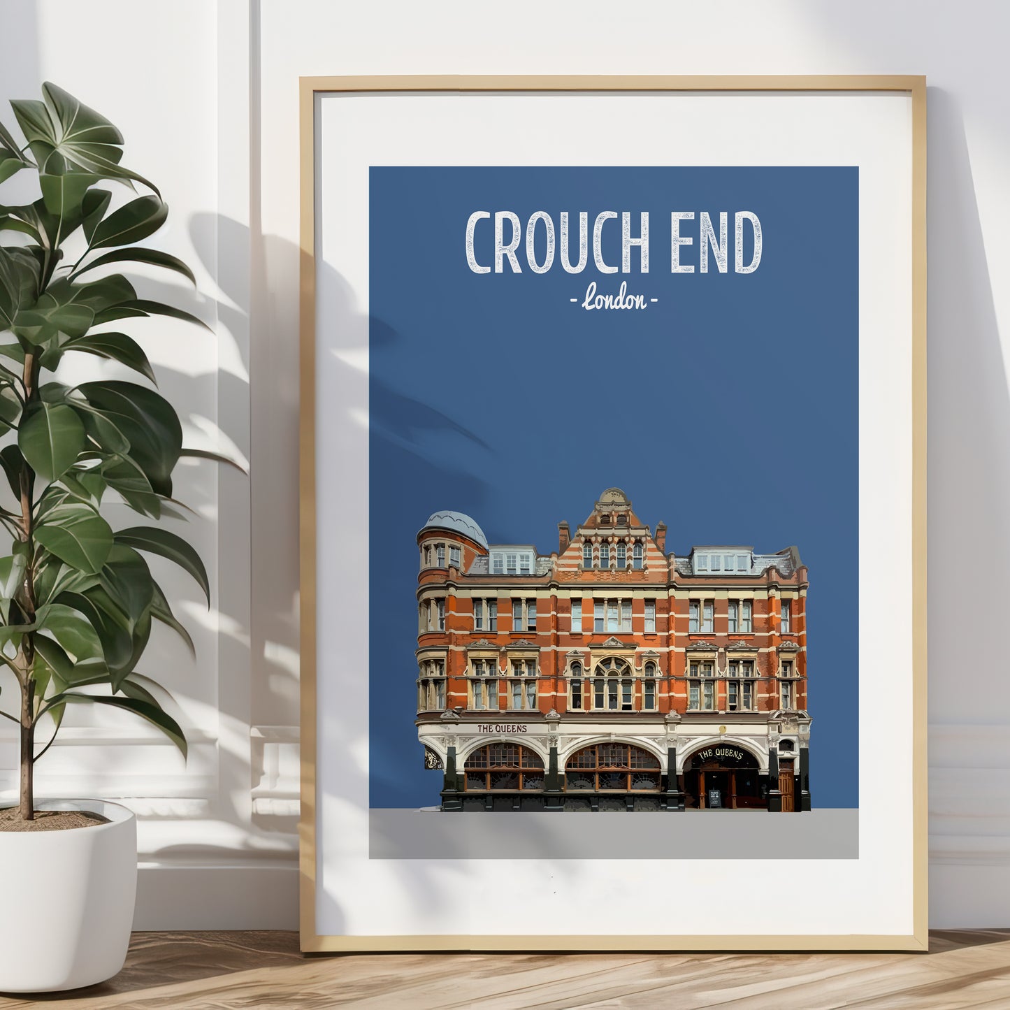 Crouch End print, The Queens pub