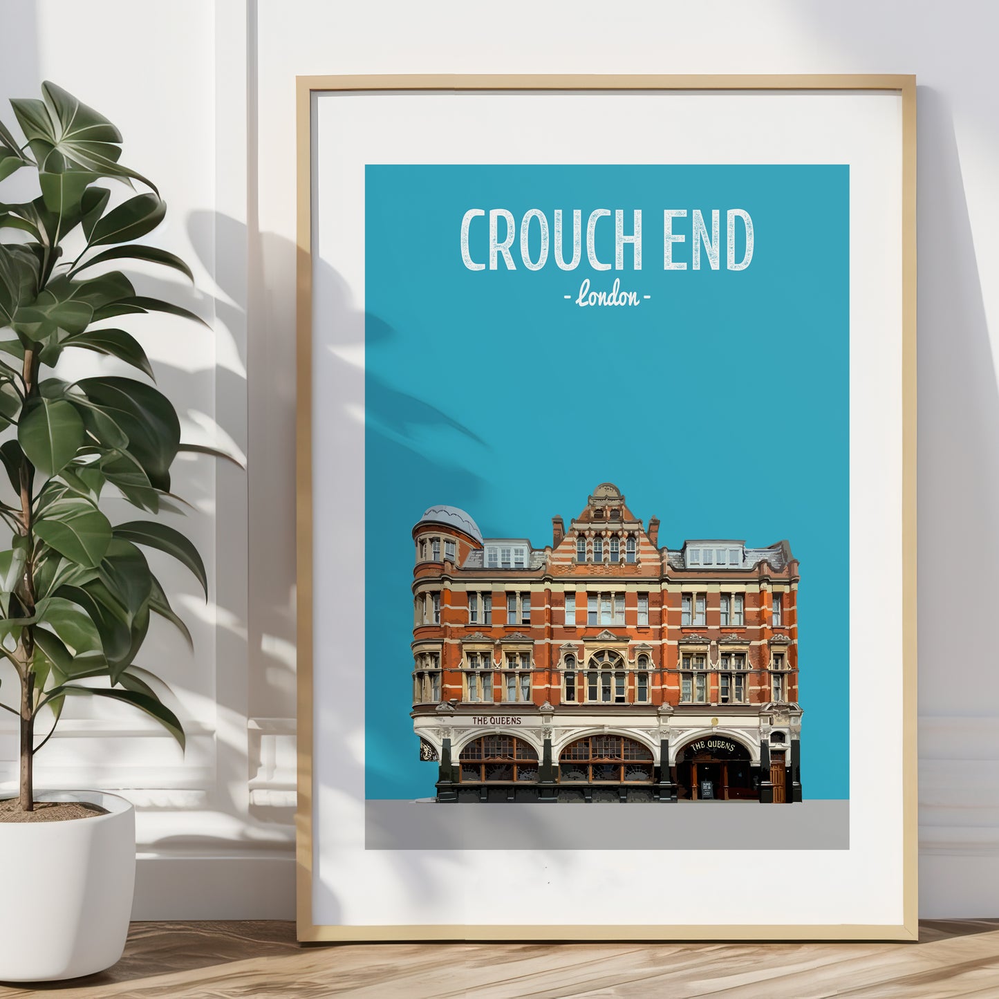 Crouch End print, The Queens pub