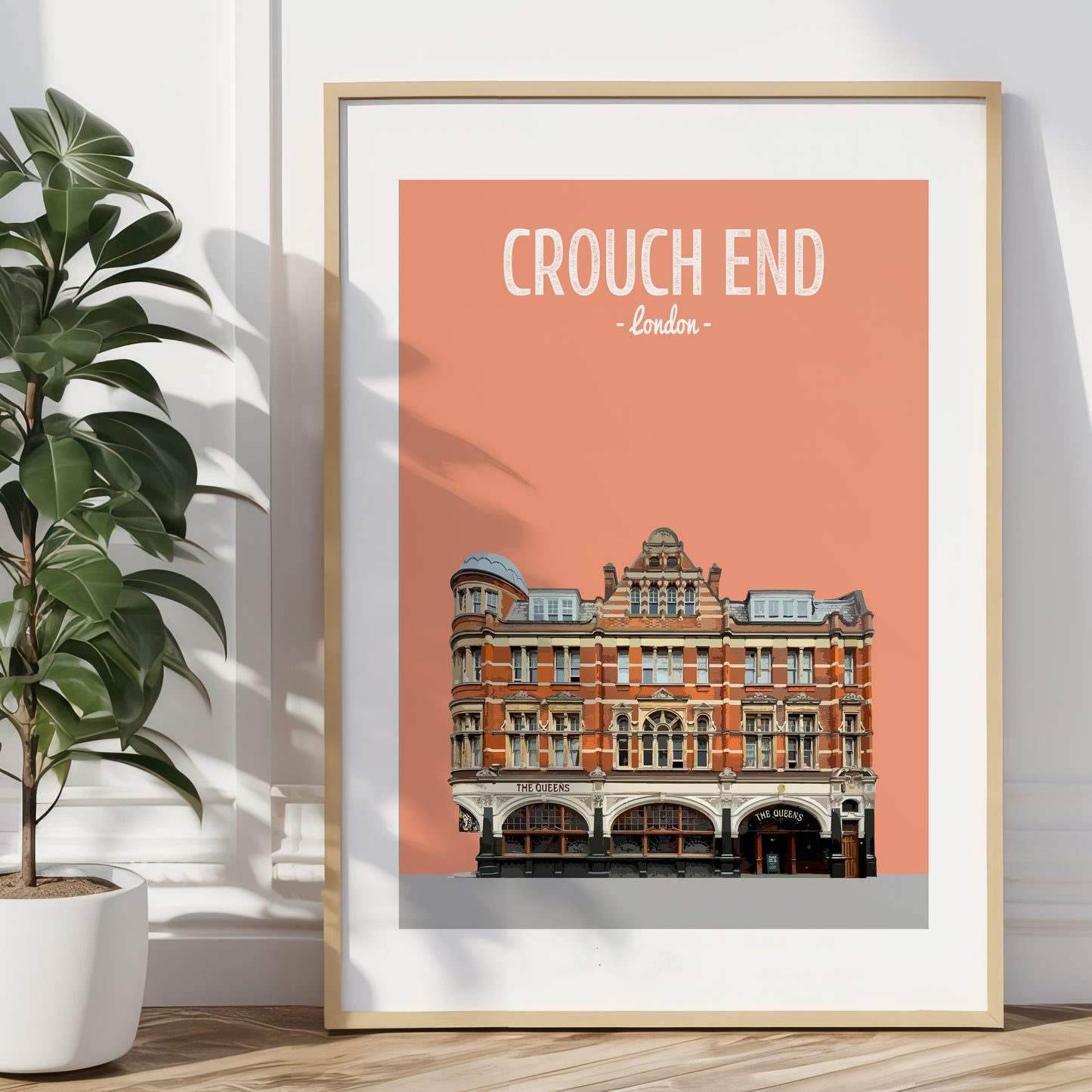 Crouch End print, The Queens pub