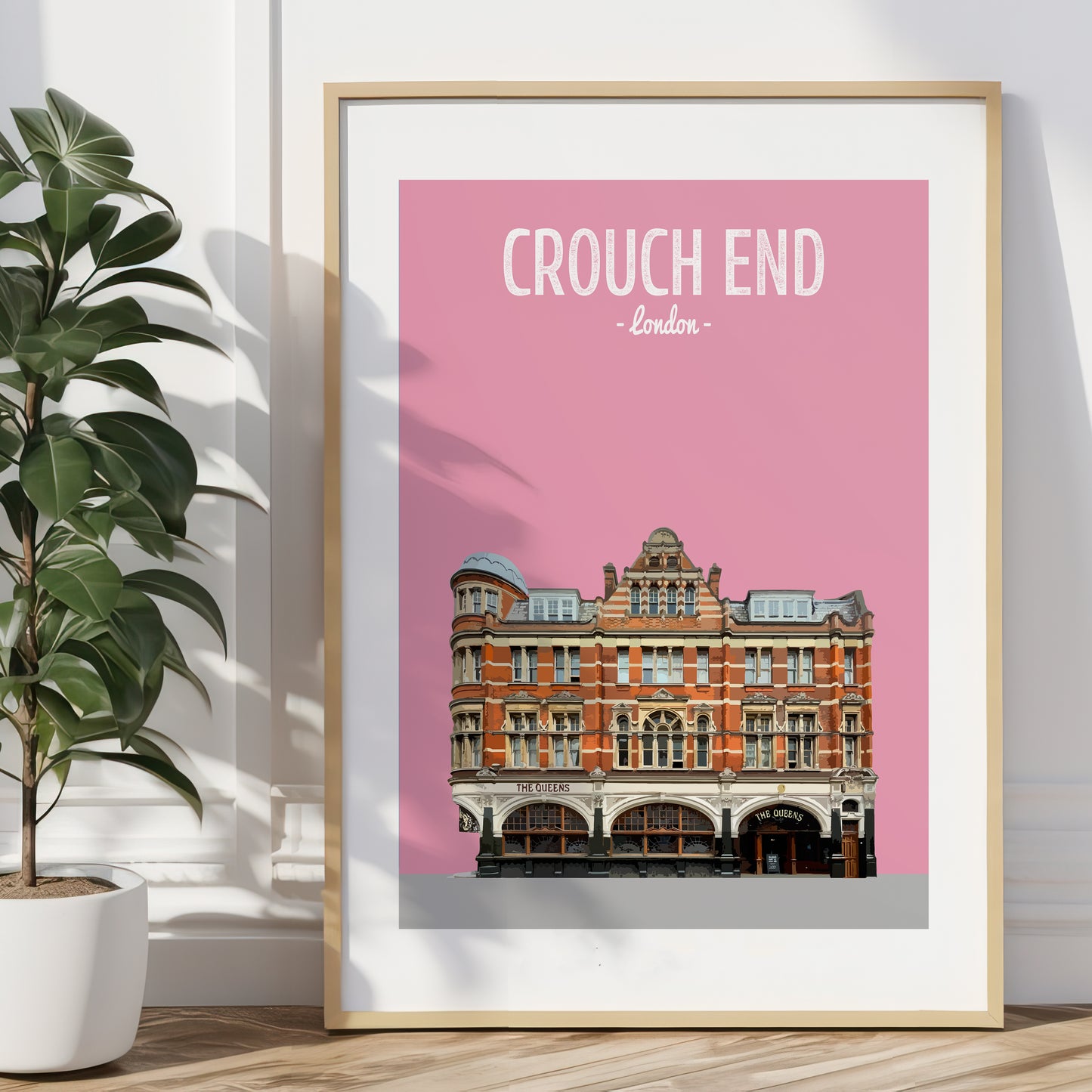 Crouch End print, The Queens pub