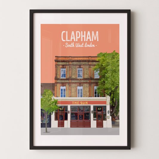 Clapham print, The Sun pub