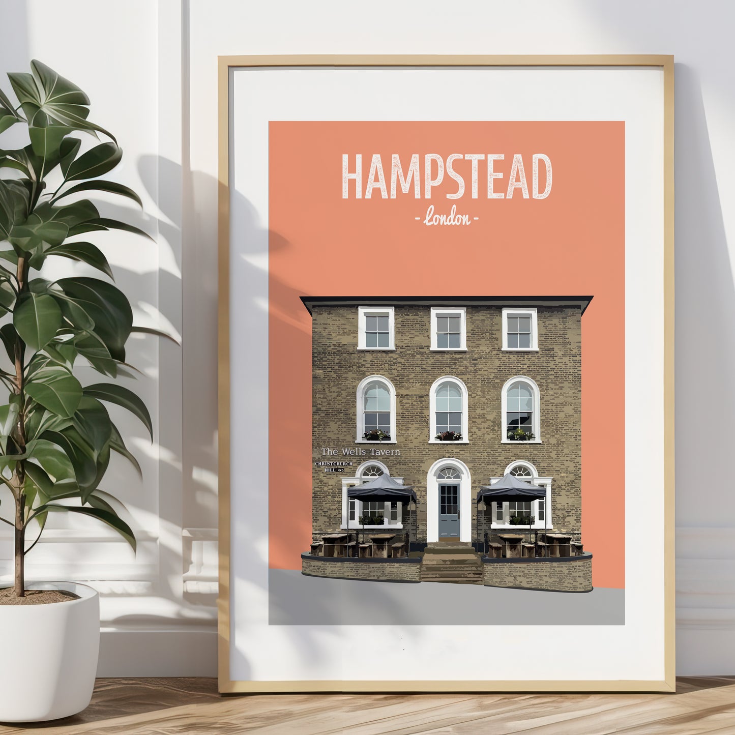 Hampstead print, The Wells Tavern