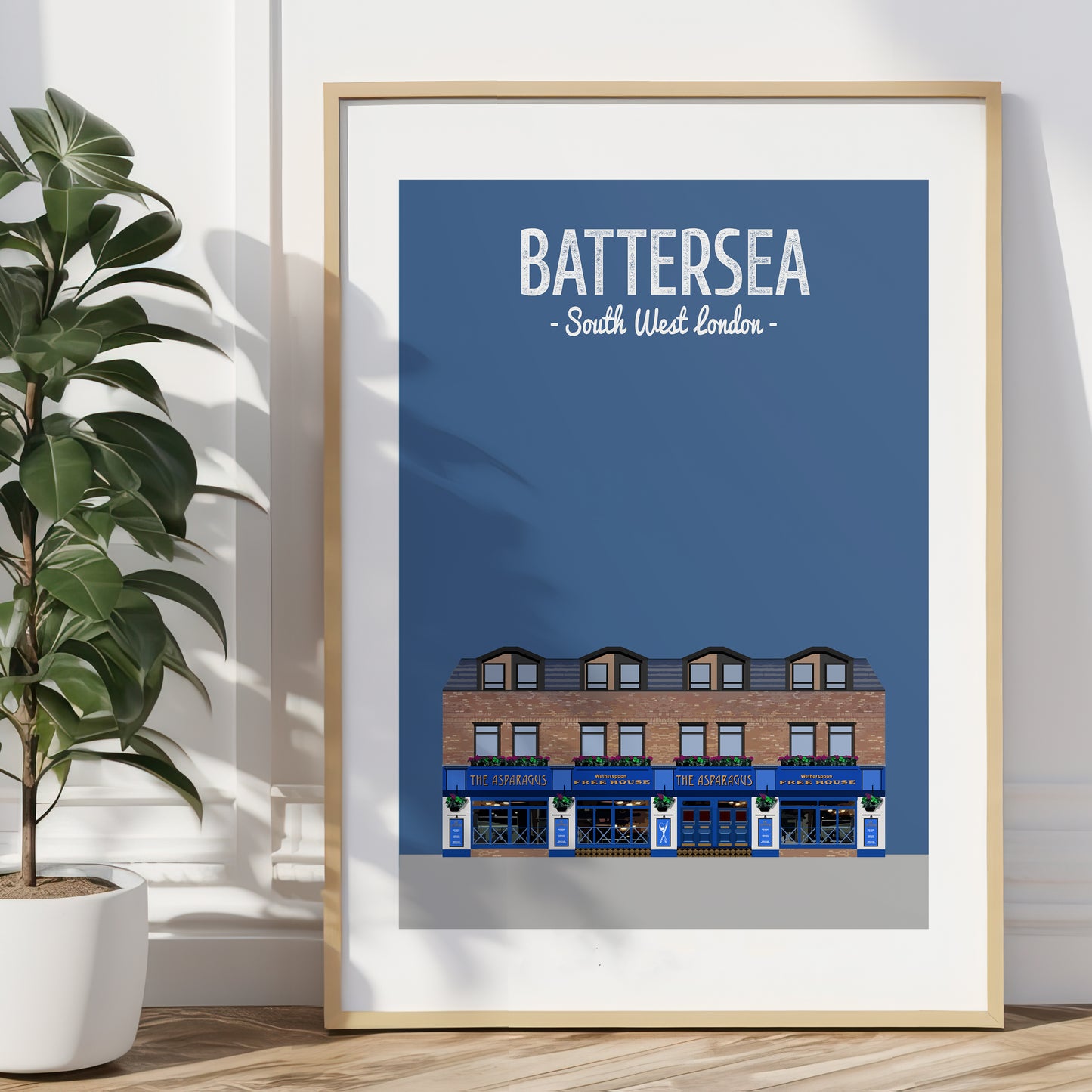 Battersea print, The Asparagus pub