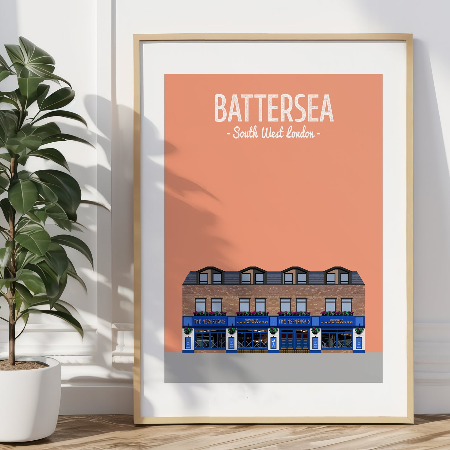 Battersea print, The Asparagus pub