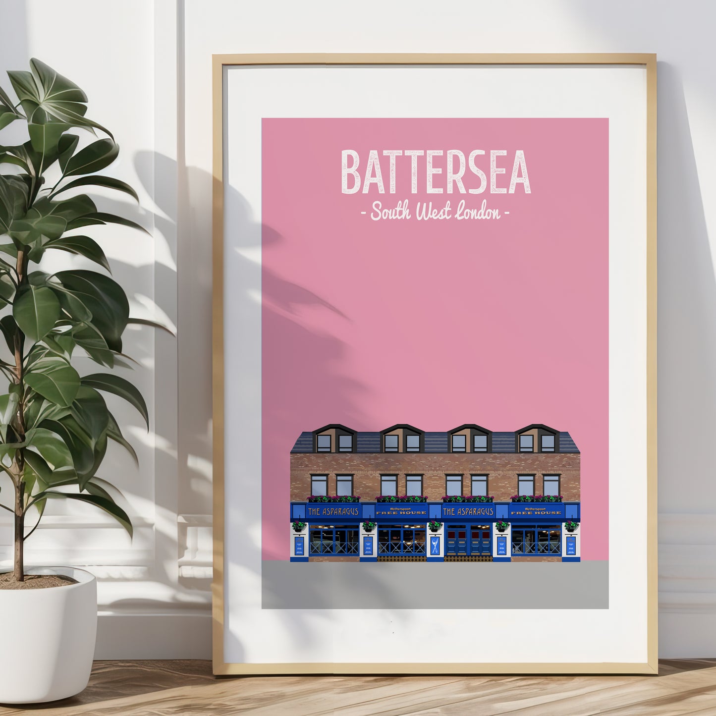 Battersea print, The Asparagus pub