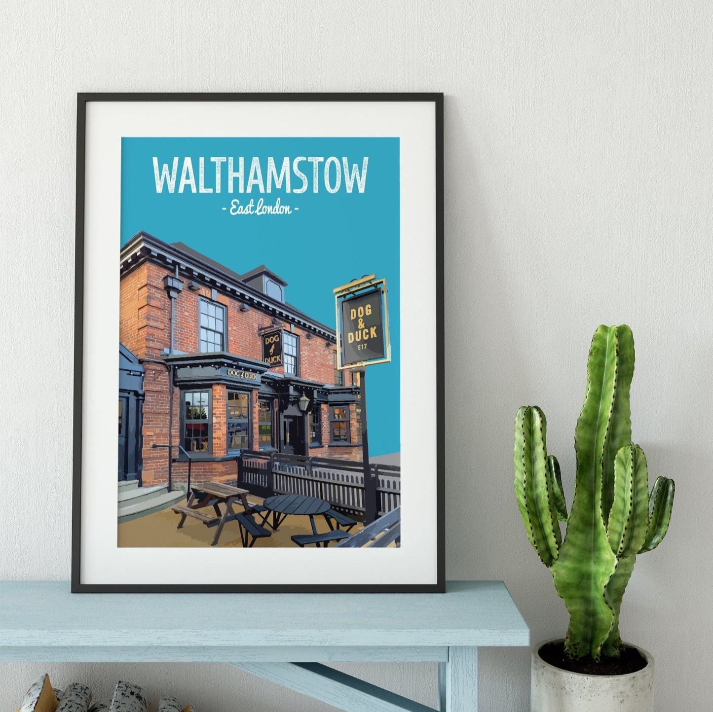 Walthamstow print, The Dog and Duck pub