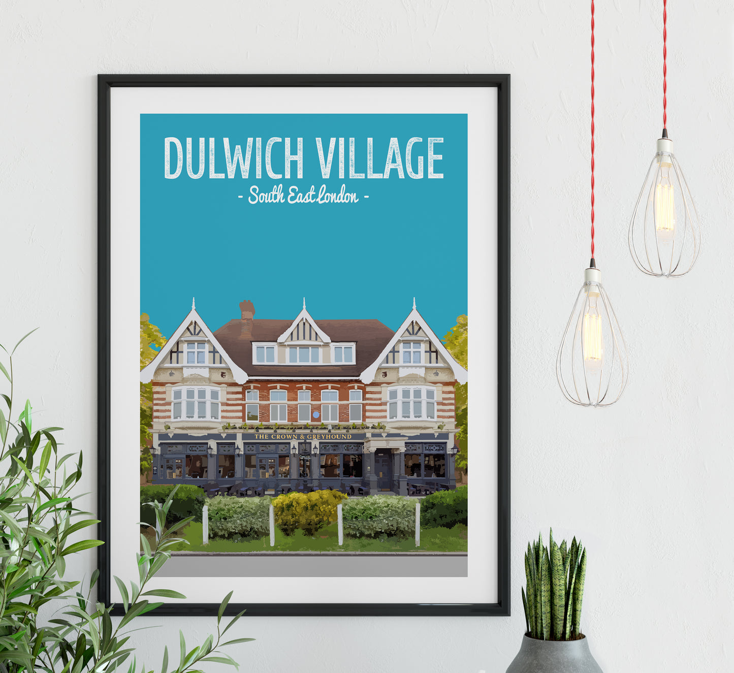 Dulwich Village print, The Crown and Greyhound pub