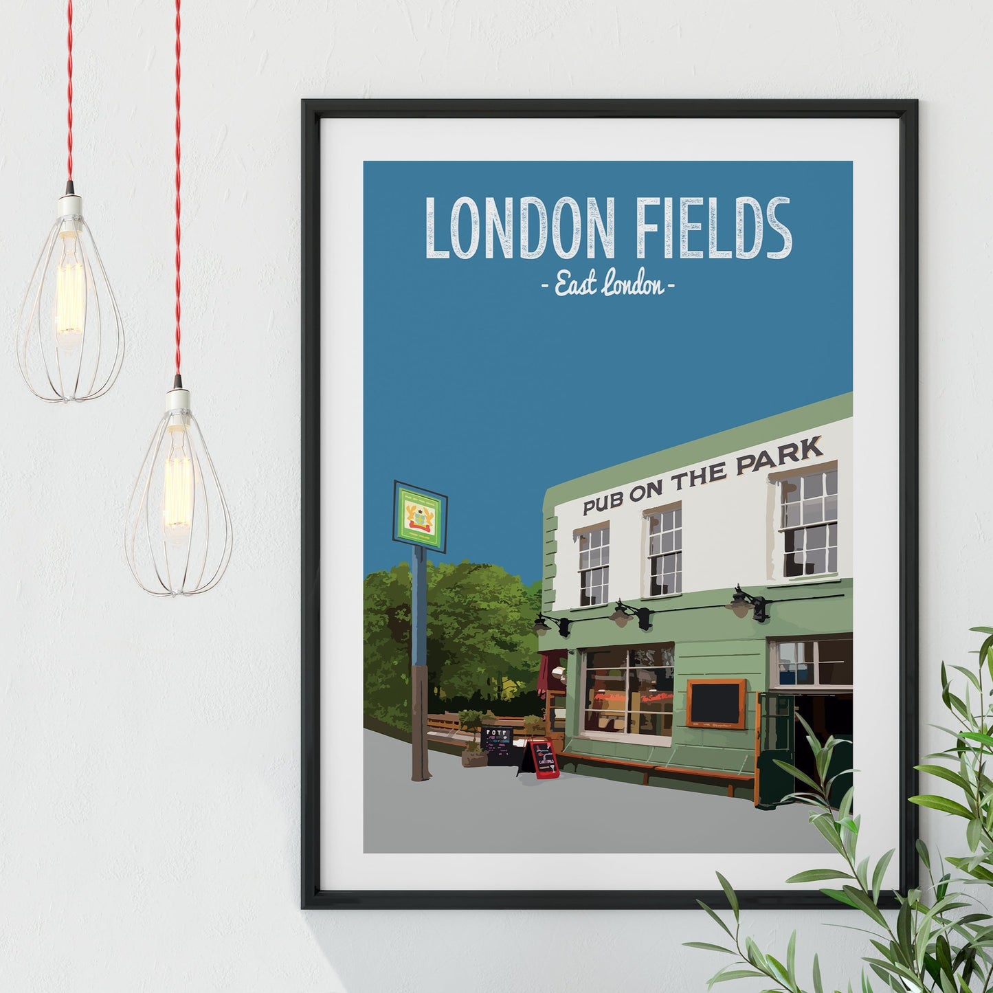 London Fields print, The Pub on the Park