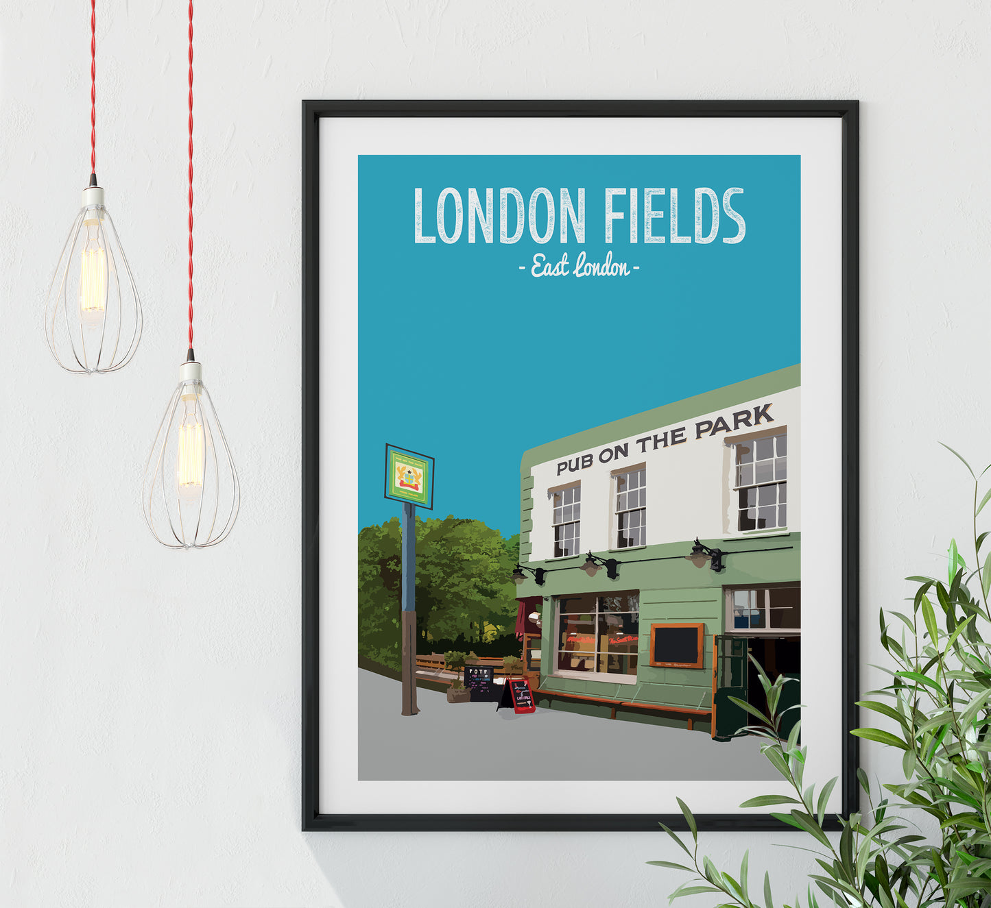 London Fields print, The Pub on the Park