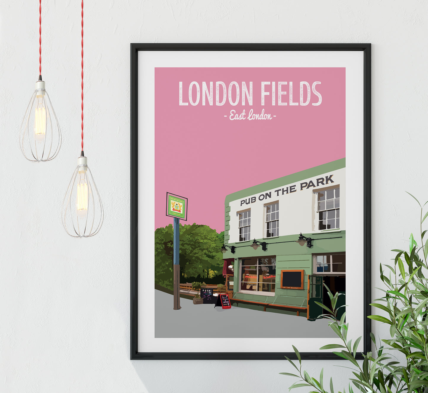 London Fields print, The Pub on the Park