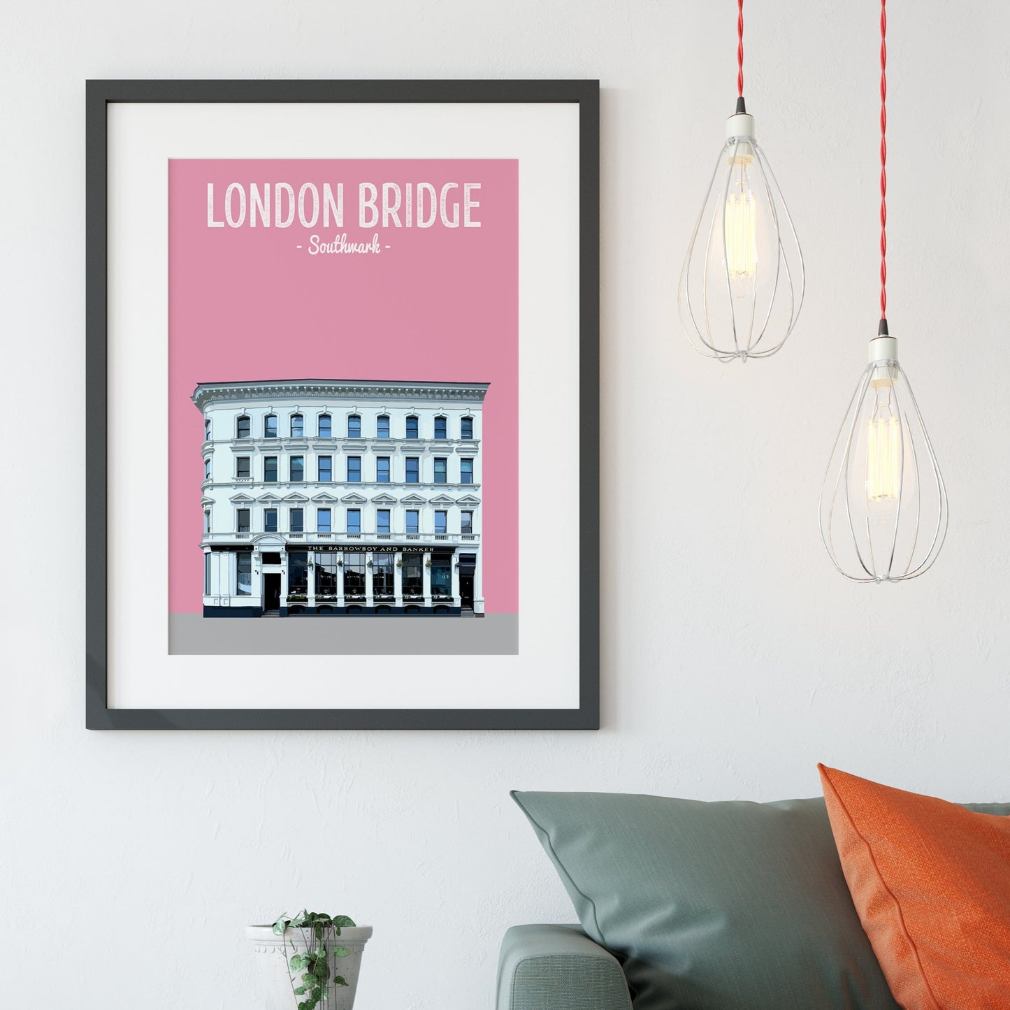 London Bridge print, The Barrowboy and Banker pub