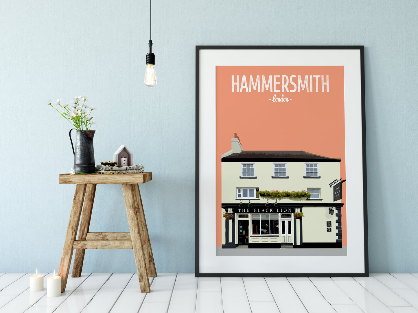 Hammersmith print, The Black Lion pub