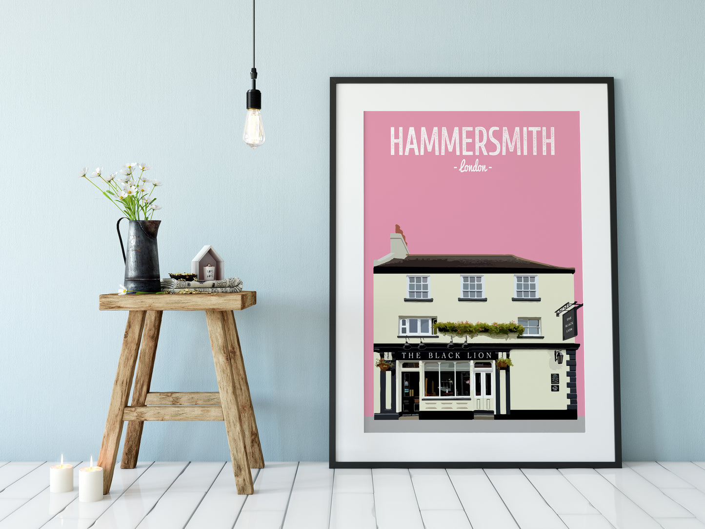 Hammersmith print, The Black Lion pub