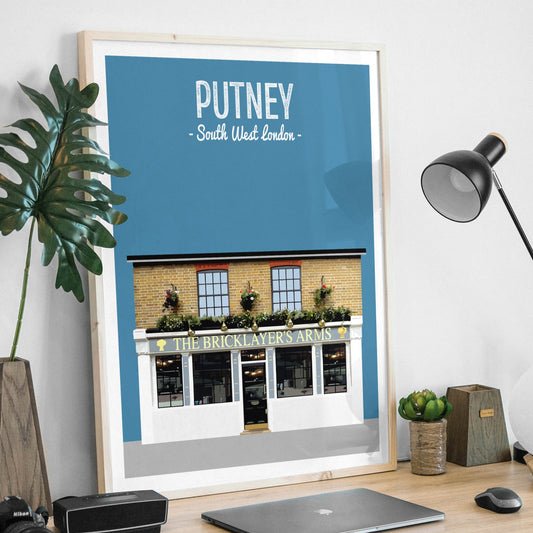 Putney print, The Bricklayers Arms pub