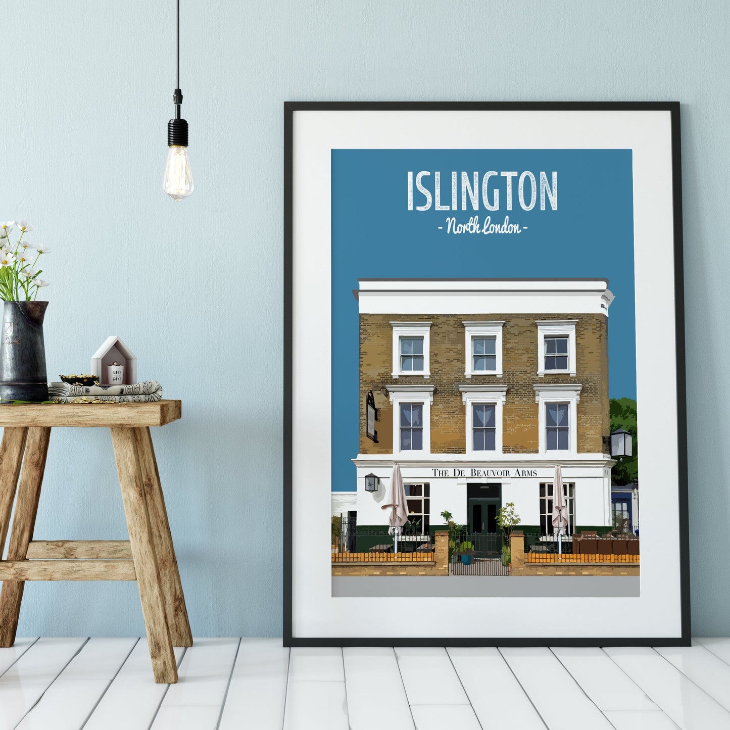 Islington print, The De Beauvoir Arms pub