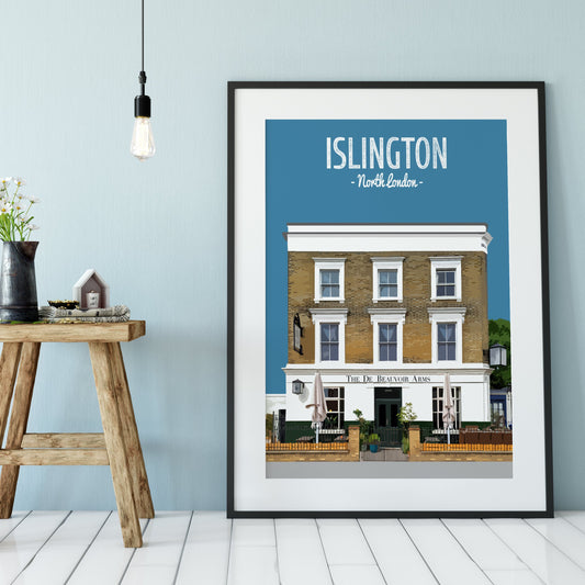 Islington print, The De Beauvoir Arms pub