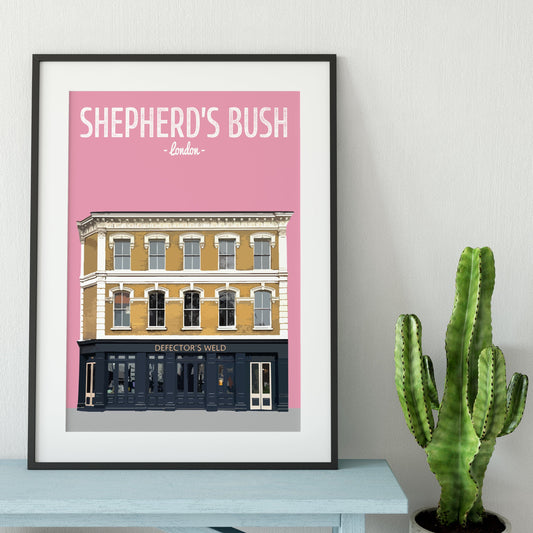 Shepherd's Bush print, The Defectors Weld pub