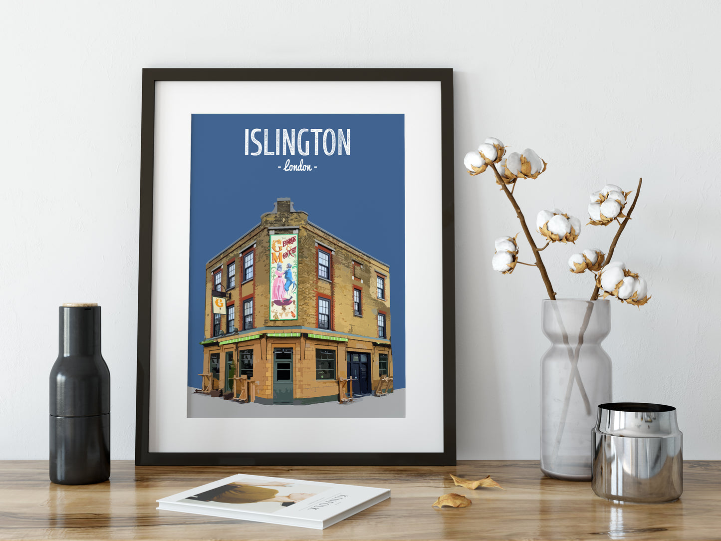 Islington print, The George and Monkey pub