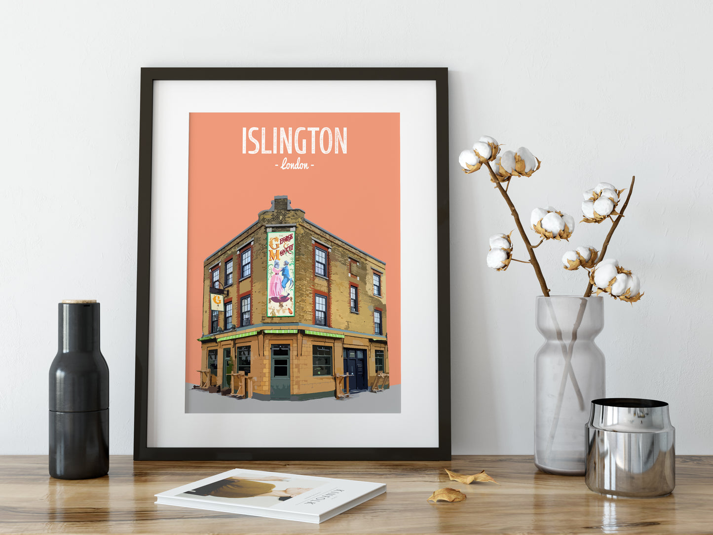 Islington print, The George and Monkey pub