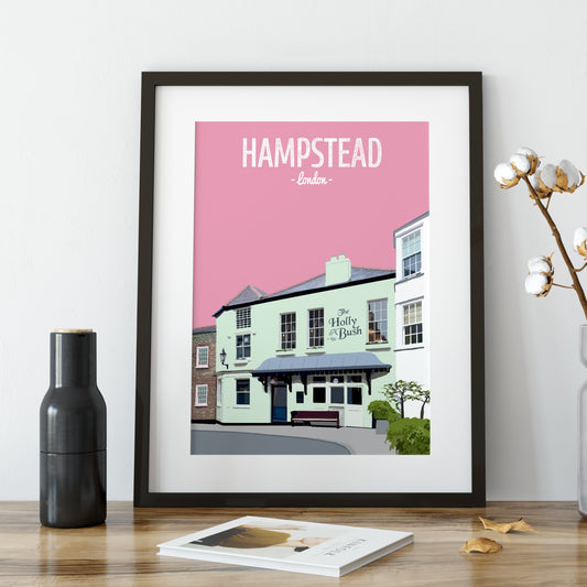 Hampstead print, The Holly Bush pub