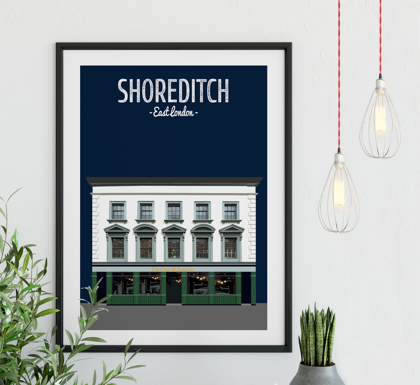 Shoreditch print, The Owl and Pussycat pub