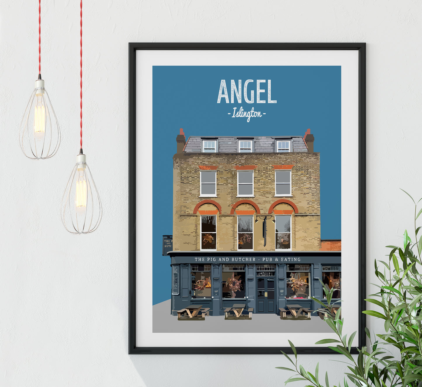 Angel print, The Pig and Butcher pub