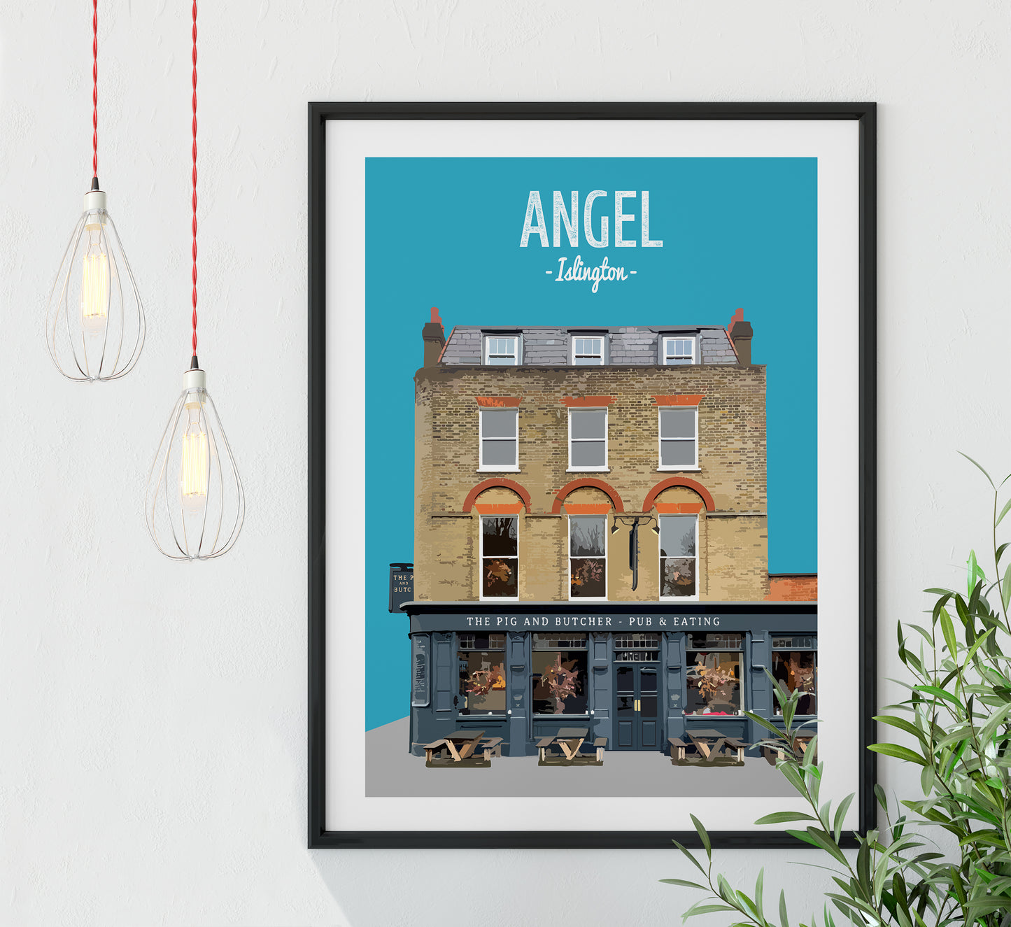 Angel print, The Pig and Butcher pub