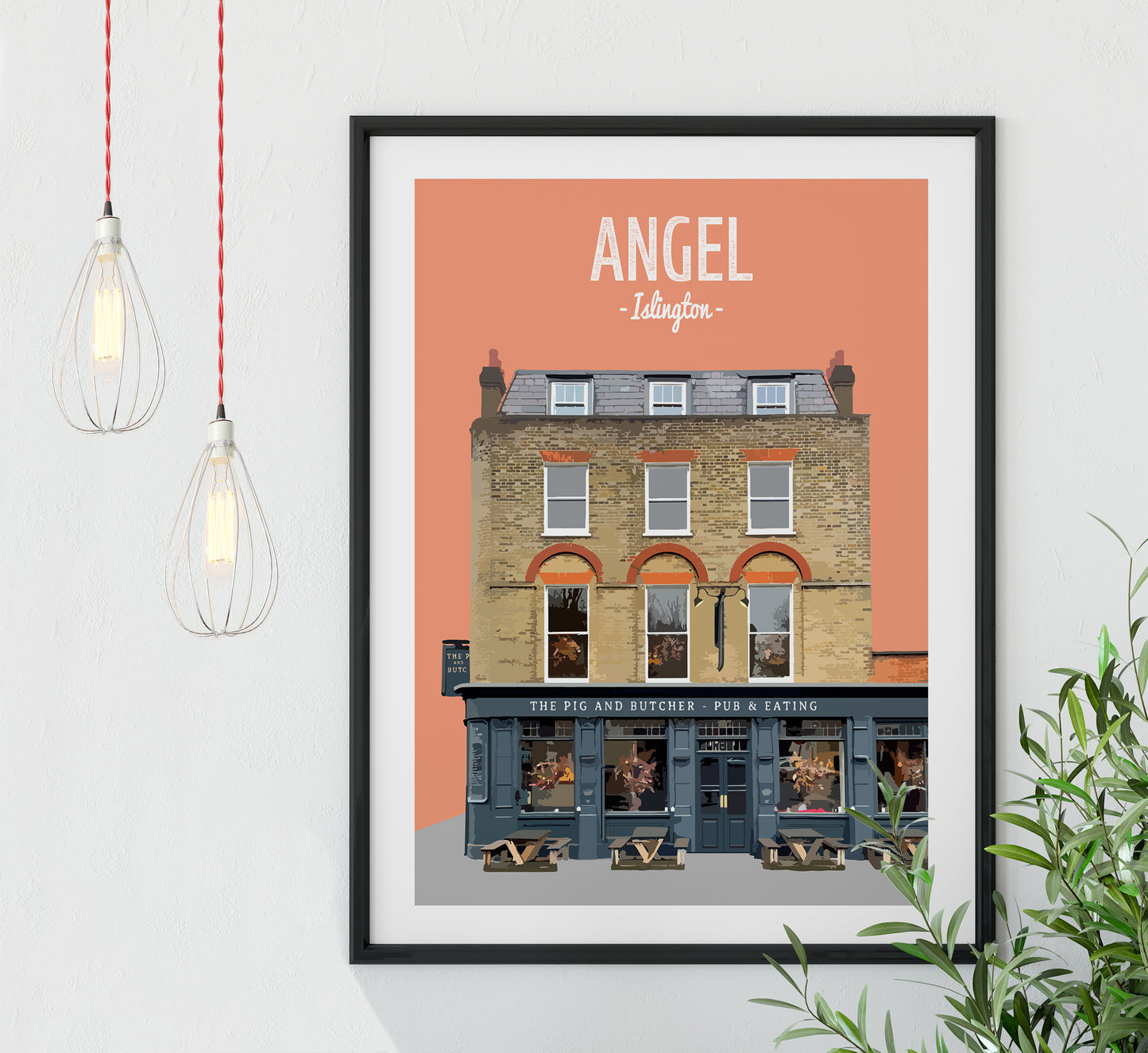 Angel print, The Pig and Butcher pub