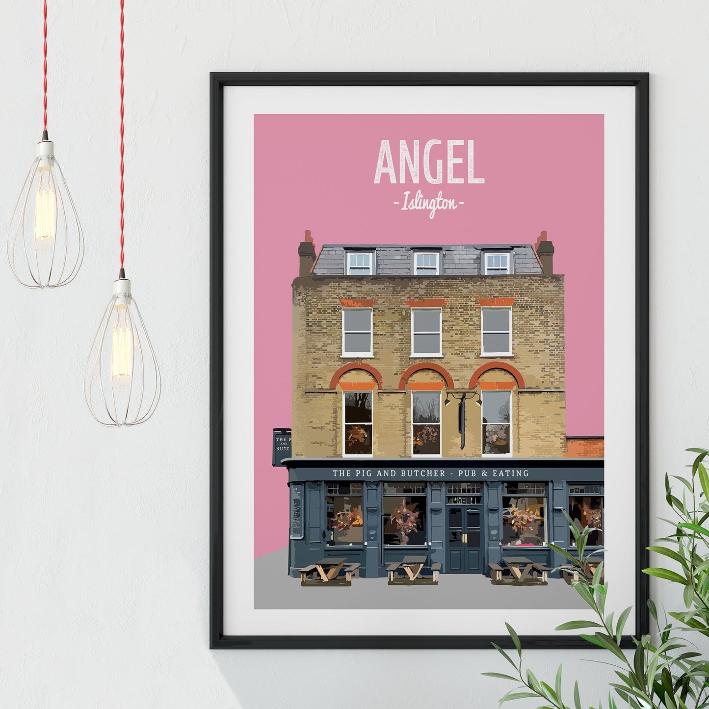 Angel print, The Pig and Butcher pub