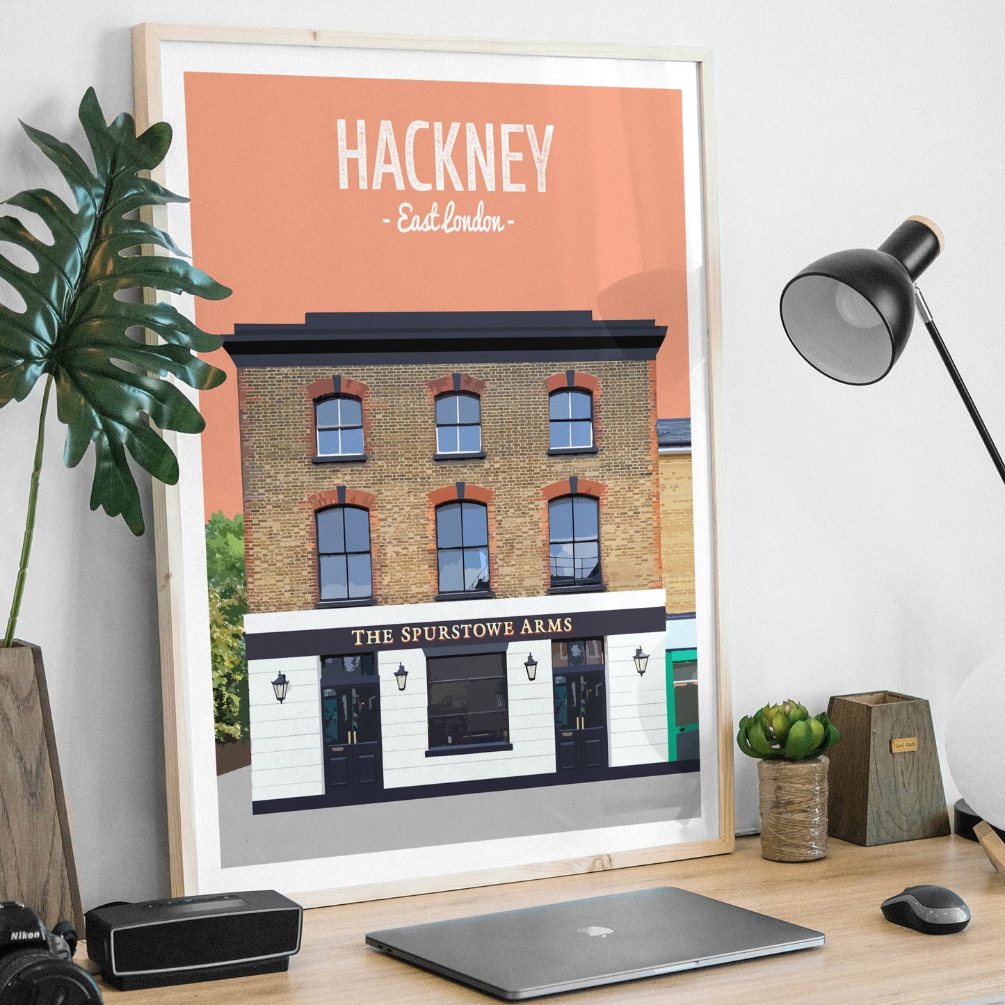 Hackney print, The Spurstowe Arms pub