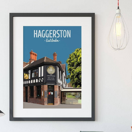 Haggerston print, The Virgin Queen pub