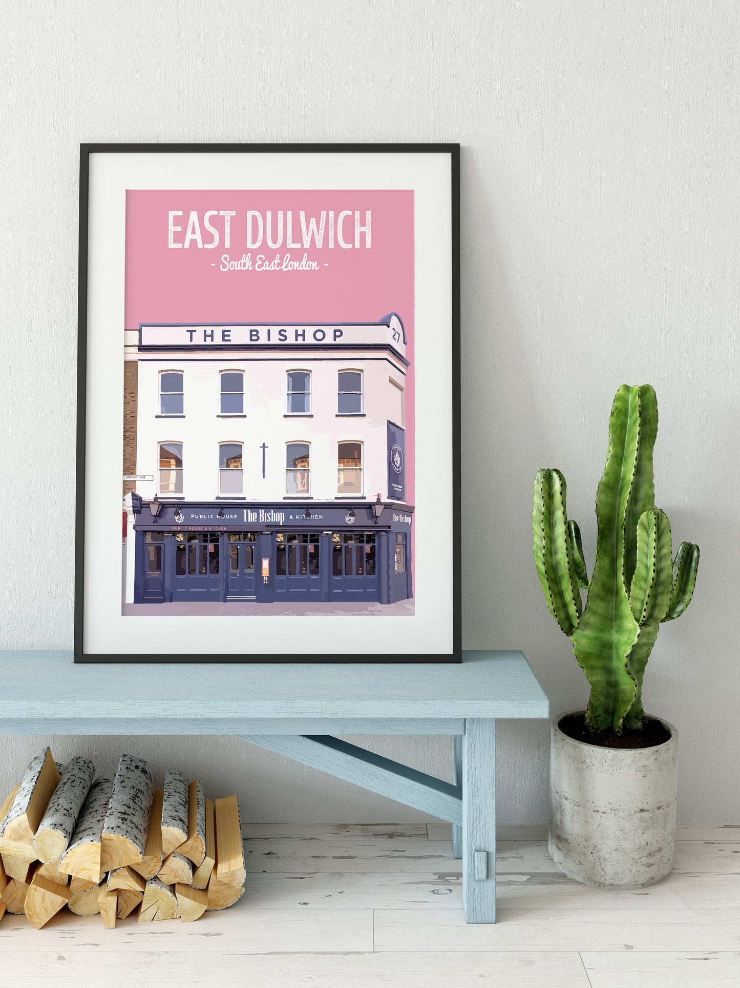 East Dulwich print, The Bishop pub