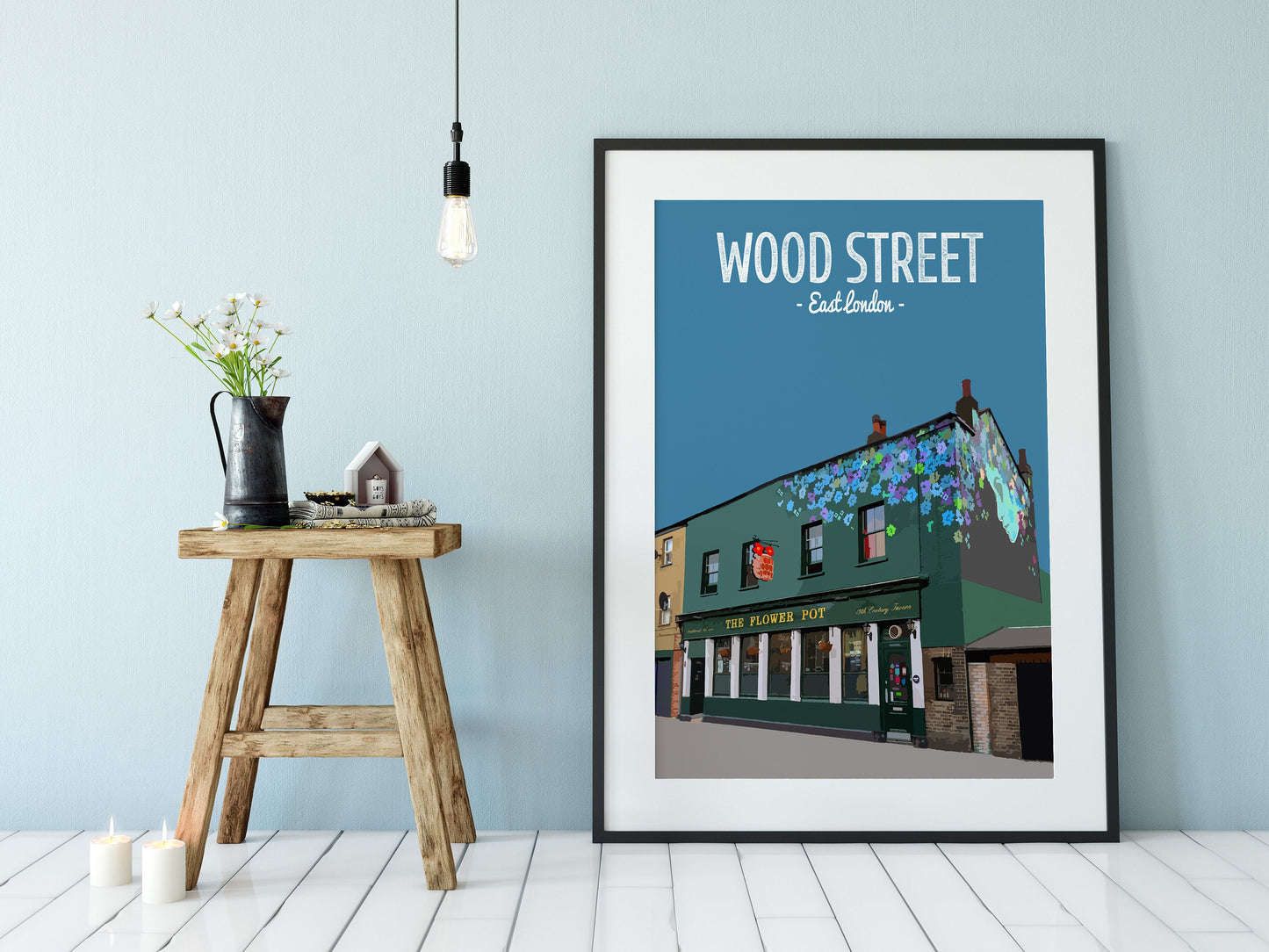 Wood Street print, The Flowerpot pub