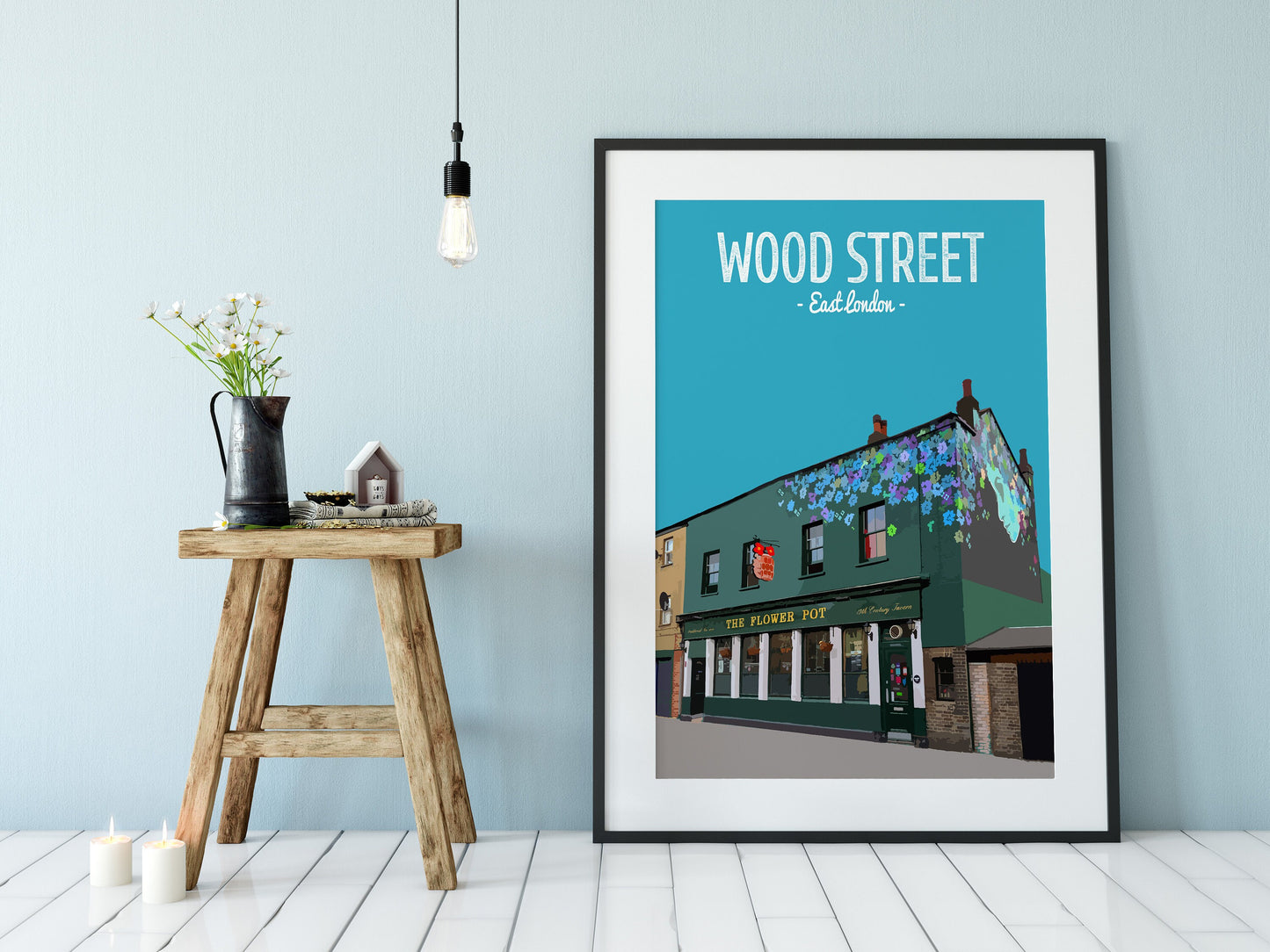 Wood Street print, The Flowerpot pub