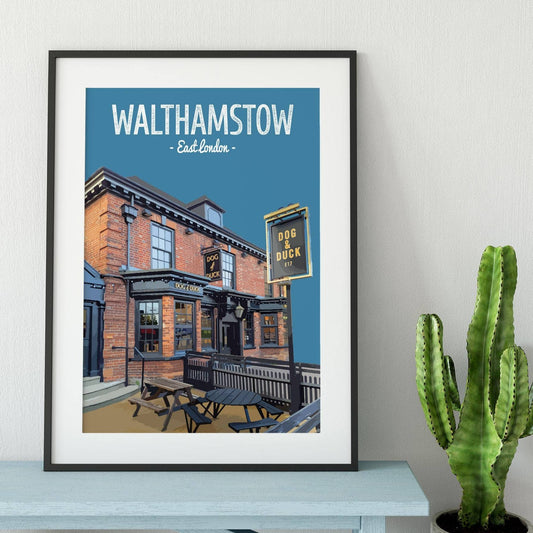 Walthamstow print, The Dog and Duck pub