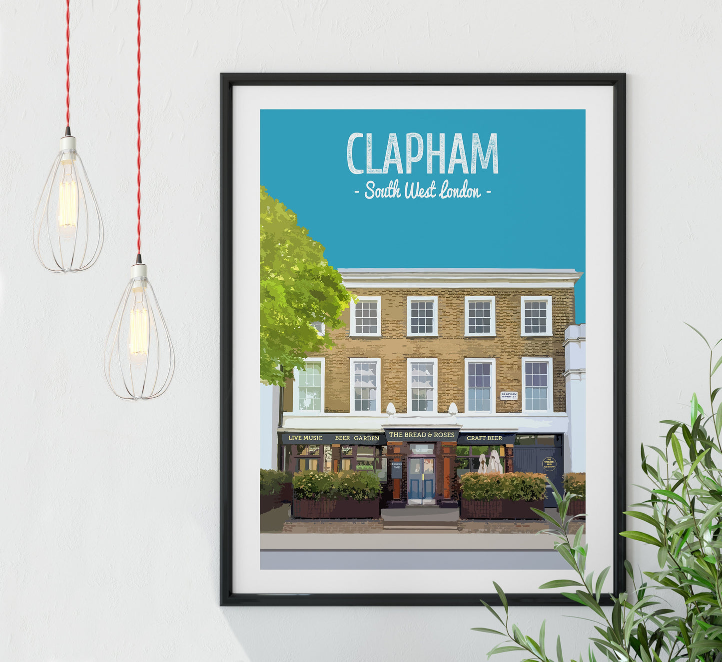 Clapham print, The Bread and Roses pub