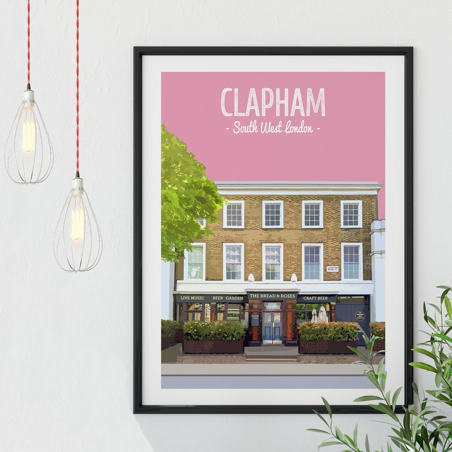 Clapham print, The Bread and Roses pub