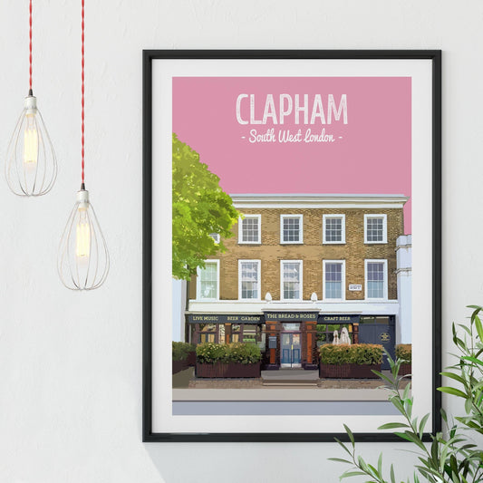 Clapham print, The Bread and Roses pub