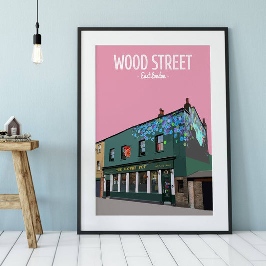 Wood Street print, The Flowerpot pub