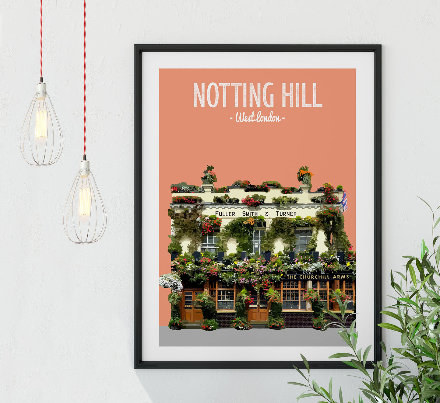 Notting Hill print, The Churchill Arms pub