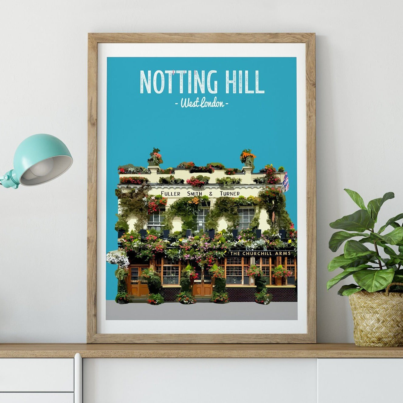 Notting Hill print, The Churchill Arms pub