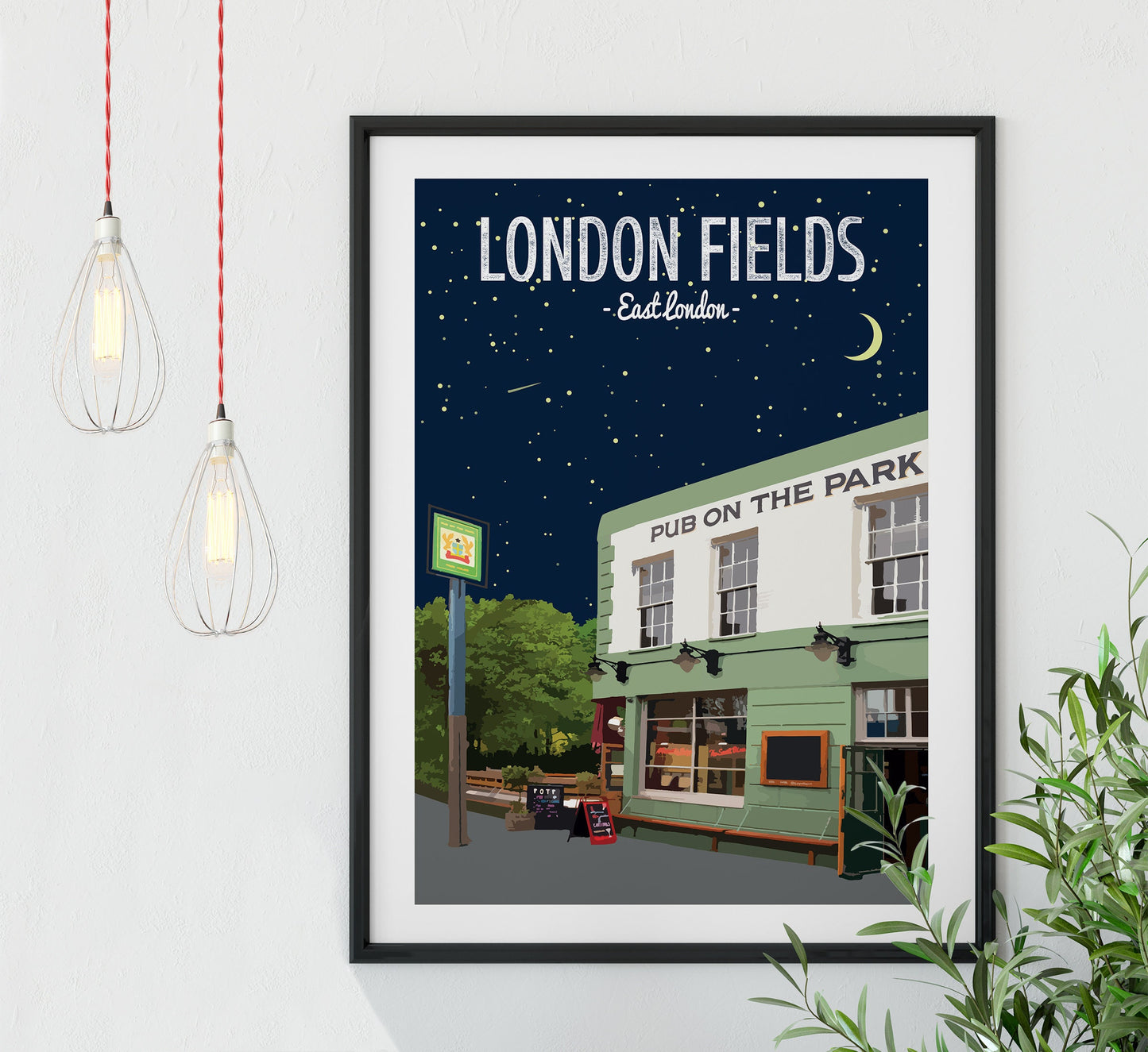 London Fields print, The Pub on the Park